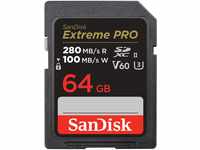 SanDisk Extreme PRO SDXC UHS-II Speicherkarte V60 64 GB (280 MB/s, 6K, 4K UHD, U3,