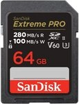 SanDisk Extreme PRO SDXC UHS-II Speicherkarte V60 64 GB (280 MB/s, 6K, 4K UHD, U3, SanDisk Extreme PRO SDXC UHS-II Speicherkarte V60 64 GB (280 MB/s, 6K, 4K UHD, U3,