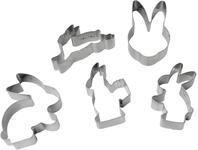 5er Ausstecher-Set Osterhasen, Ausstecher f&uuml;r Pl&auml;tzchen, Ausstechform f&uuml;r Kekse