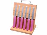 GRÄWE Magnet-Messerhalter Bambus mit Brötchenmessern pink