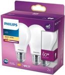 Philips LED Classic E27 Lampe, 60 W, Kolbenform, matt, warmwei&szlig;(2St&uuml;ck)