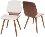 Mendler 2er-Set Esszimmerstuhl HWC-B16, Bugholz - Kunstleder Creme