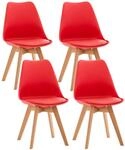 CLP 4er Set Esszimmerstuhl Linares Kunststoff I Stoff I Samt I Cord I Lederoptik I