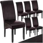 tectake&reg; 6er Set St&uuml;hle, Kunstleder Stuhl mit hoher R&uuml;ckenlehne, ergonomische