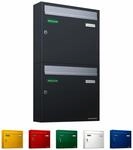 AL Briefkastensysteme Basic 2er Briefkasten RAL 7016 Anthrazit Grau/Einwurfklappe RAL