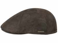 Stetson Texas Pig Skin Flatcap Wintercaps Gatsbycap (S (54-55 cm) - Dunkelbraun)