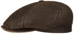 Stetson Brooklin Old Cotton Flatcap Schirmm&uuml;tze UV-Schutz Herren Sommer Winter braun