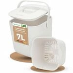 YourCasa Biom&uuml;lleimer K&uuml;che 7L - Komposteimer mit herausnehmbarem Sieb & Deckel -