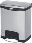 Rubbermaid Commercial Products Impressions Step-On M&uuml;lleimer 30L Edelstahl Schwarz