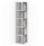 Vicco Eckregal Lio, Beton, 33.3 x 162.2 cm, zur Aufbewahrung von B&uuml;chern und Deko in