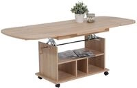 Hela Tische, Funktionscouchtisch Babsi, Holzwerkstoff melaminbeschichtet, Sonoma