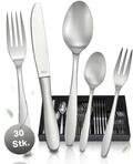 R&Ouml;SLE CULTURE Besteck Set f&uuml;r 6 Personen &ndash; 30-teiliges Matt Poliertes...