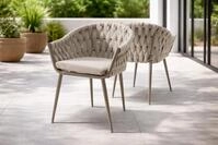 Destiny Sessel Molino 2er Set, Aluminium + Rope, Taupe