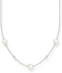 THOMAS SABO Damen Kette Perlen mit wei&szlig;en Steinen 925 Sterlingsilber