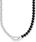 THOMAS SABO Kette Onyx Beads 925 Sterlingsilber, Geschw&auml;rzt