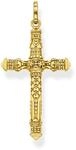 THOMAS SABO Anh&auml;nger Kreuz gold 925 Sterlingsilber, 750 Gelbgold Vergoldung