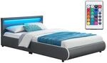 Juskys Polsterbett Sevilla 140x200 cm mit LED Beleuchtung, Lattenrost &...