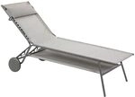 Lafuma MOBILIER - Hohe Sonnenliege/Gartenliege - Miami II - - Grau Galet