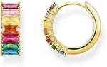 THOMAS SABO Creolen bunte Steine Pav&eacute; gold 925 Sterlingsilber, 750 Gelbgold