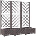 vidaXL Garten-Pflanzgef&auml;&szlig; mit Spalier Braun 120 x 40 x 121,5 cm PP