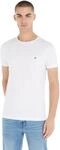 Tommy Hilfiger Herren T-Shirt Kurzarm Core Stretch Slim Fit, Wei&szlig; (White), XS