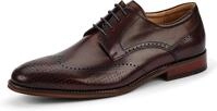 DIGEL Selleng Herren Business Schuhe | Echtleder Derbys mit Brogue-Muster, Elegante
