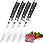 SHAN ZU Steakmesser Set 4 teilig Steakmesserset Fischmesser Jausenmesser Profi