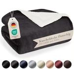 Blumtal Premium Sherpa Kuscheldecke flauschig 130x150 cm - Oeko-Tex zert. Sofa Decke