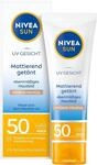 NIVEA SUN get&ouml;nte Sonnencreme f&uuml;rs Gesicht LSF 50, mattierende Gesichtssonnencreme,