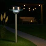 MeLiTec Solar Gartenleuchte SO13, aus Edelstahl und Echtglas, Solarlampe f&uuml;r Au&szlig;en,