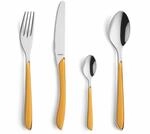 Kuppels PRISMA Besteck Set 6 Personen 24-teilig Senfgelb, 18/0 Edelstahl