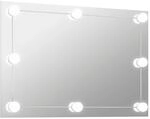 vidaXL Wandspiegel ohne Rahmen mit LED-Beleuchtung Kosmetikspiegel Spiegel