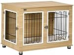 PawHut Hundek&auml;fig M&ouml;bel mit 2 T&uuml;ren Kissen 2 Verriegelungen Metall Hundebox...