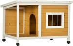 PawHut Hundeh&uuml;tte Outdoor, Hundehaus aus Holz mit Aufklappbares Asphaltdach,