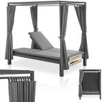 Juskys Doppel Loungebett Kreta - Gartenliege f&uuml;r 2 Personen - Dach &...