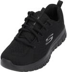 Skechers Damen Graceful Get Connected Sneakers, Black, 38 EU Wide
