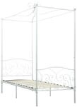 vidaXL Himmelbett Bett Bettgestell Einzelbett Metallbett Bettrahmen Lattenrost