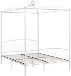 vidaXL Himmelbett Bett Bettgestell Doppelbett Metallbett Bettrahmen Lattenrost