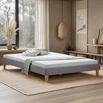 Homestyle4u 2282, Polsterbett 140x200 mit Matratze und Lattenrost, Bettgestell