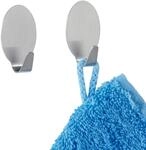 WENKO Maxi-Wandhaken Edelstahl matt 2er Set - 2er Set, Edelstahl rostfrei, 2.4...