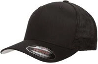 Flexfit Unisex Mesh Trucker M&uuml;tze, Schwarz,S/M