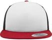 Flexfit Cap Foam Trucker with White Front, red/wht/blk, one Size, 6005FW