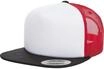Flexfit Cap Foam Trucker with White Front, blk/wht/red, one Size, 6005FW