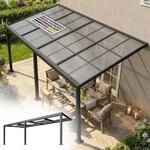 Juskys Terrassen&uuml;berdachung 6x3 m mit Schiebedach - Terrassendach aus...