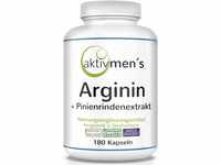 aktivmens Arginin plus Pinienrindenextrakt hochdosiert - 180 Kapseln - für...