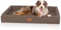Knuffelwuff orthop&auml;disches Hundebett Austin aus Kunstleder M-L 85 x 65cm Braun