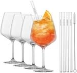 SCHOTT ZWIESEL After Work Drinks, Set mit 4 Cocktailgl&auml;sern, 4 Glastrinkhalmen und 1