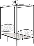 vidaXL Himmelbett-Gestell Schwarz Metall 100 x 200 cm