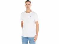 Tommy Hilfiger Herren T-Shirt Kurzarm Rundhalsausschnitt, Weiß (White), L