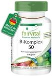 fairvital Vitamin B-Komplex 50, 90 Kapseln, schluckfreundlich, 500&micro;g Vitamin B12,